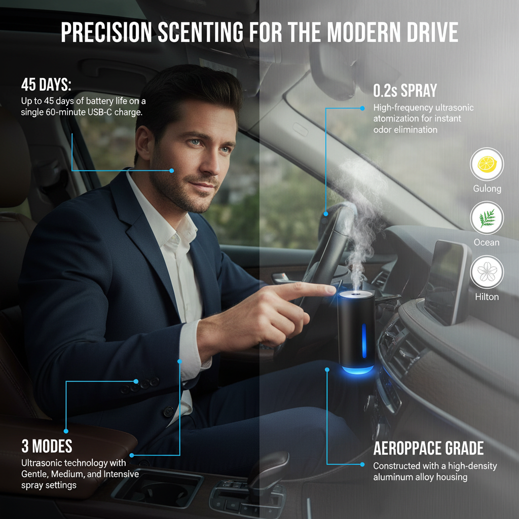 KoFlow Pro – Smart Car Vent Diffuser | Ultrasonic Aromatherapy